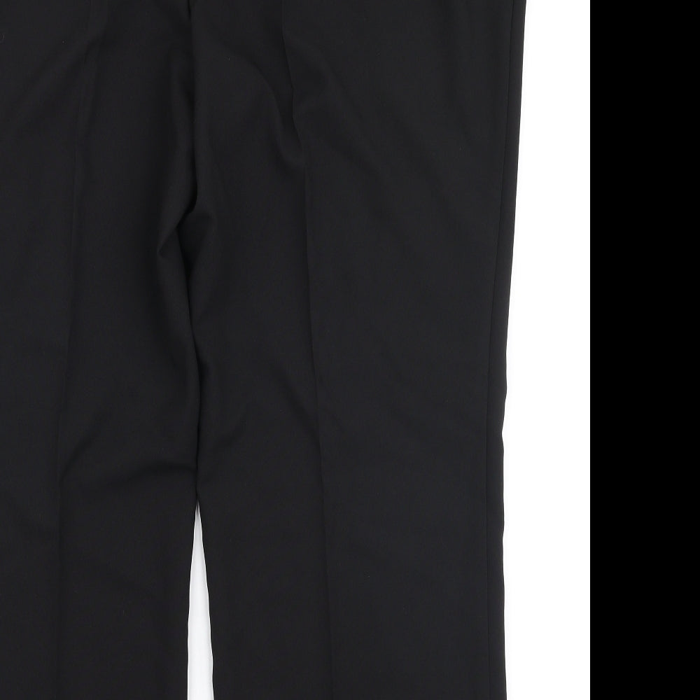 Preworn Womens Black  Polyester Trousers  Size 22 L28 in Regular Zip