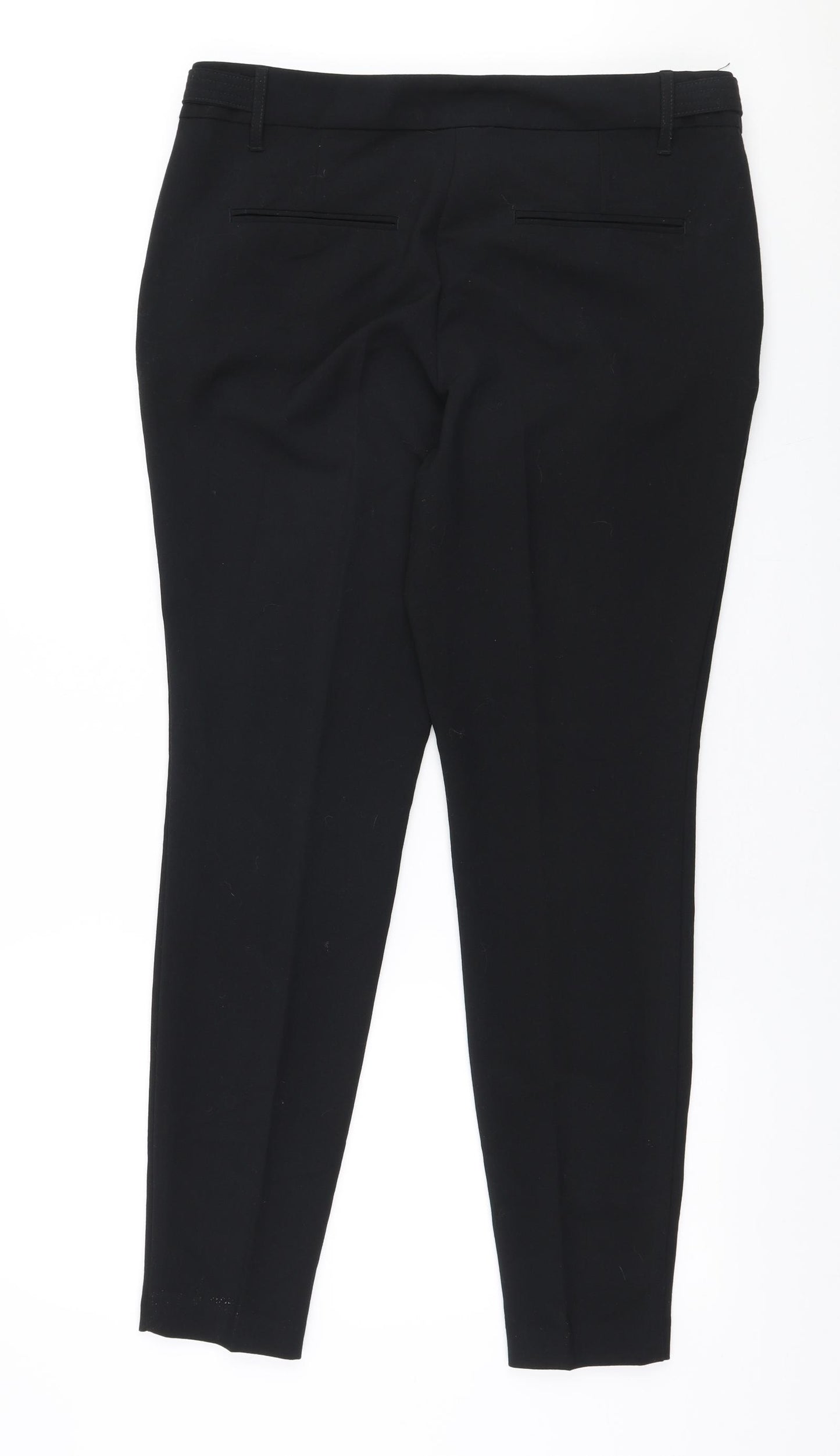 NEXT Womens Black  Polyester Trousers  Size 12 L29 in Regular Zip