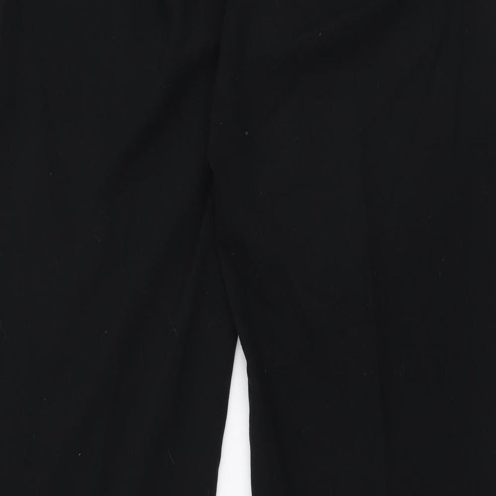 Marks and Spencer Womens Black  Polyester Trousers  Size 10 L30 in Regular Zip