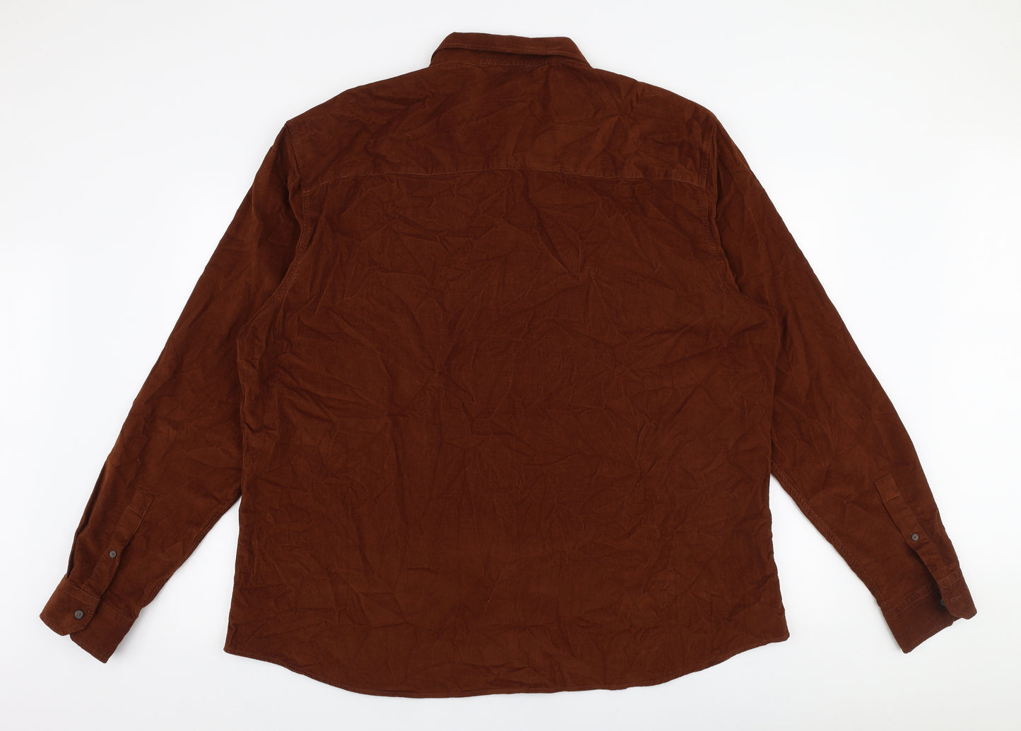 Matalan Mens Brown  Cotton  Button-Up Size 3XL Collared Button