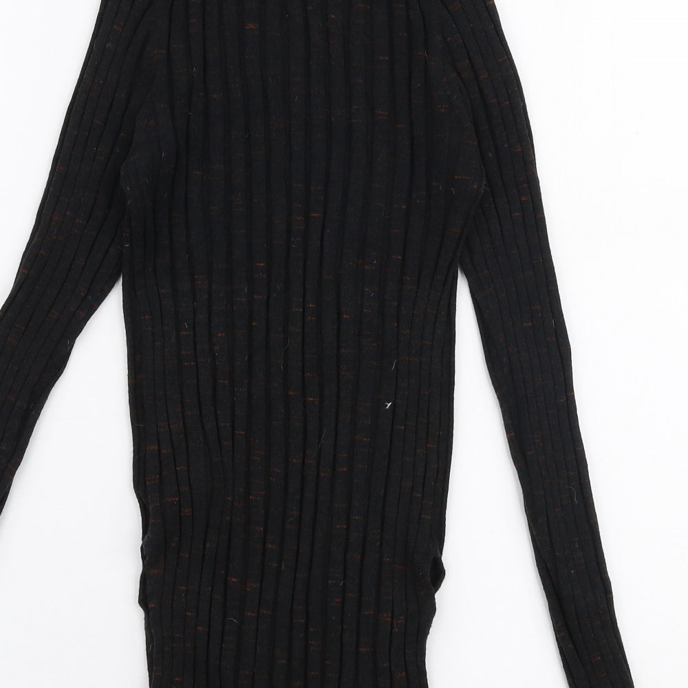 Topshop Womens Black High Neck  Viscose Pullover Jumper Size M