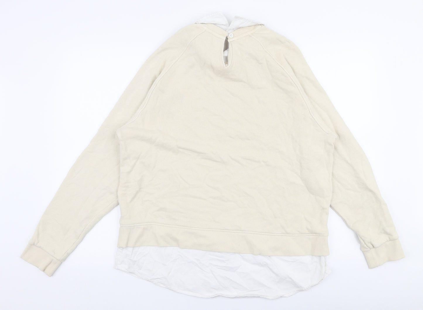 NEXT Womens Beige  100% Cotton Pullover Sweatshirt Size L  Button - Colorado