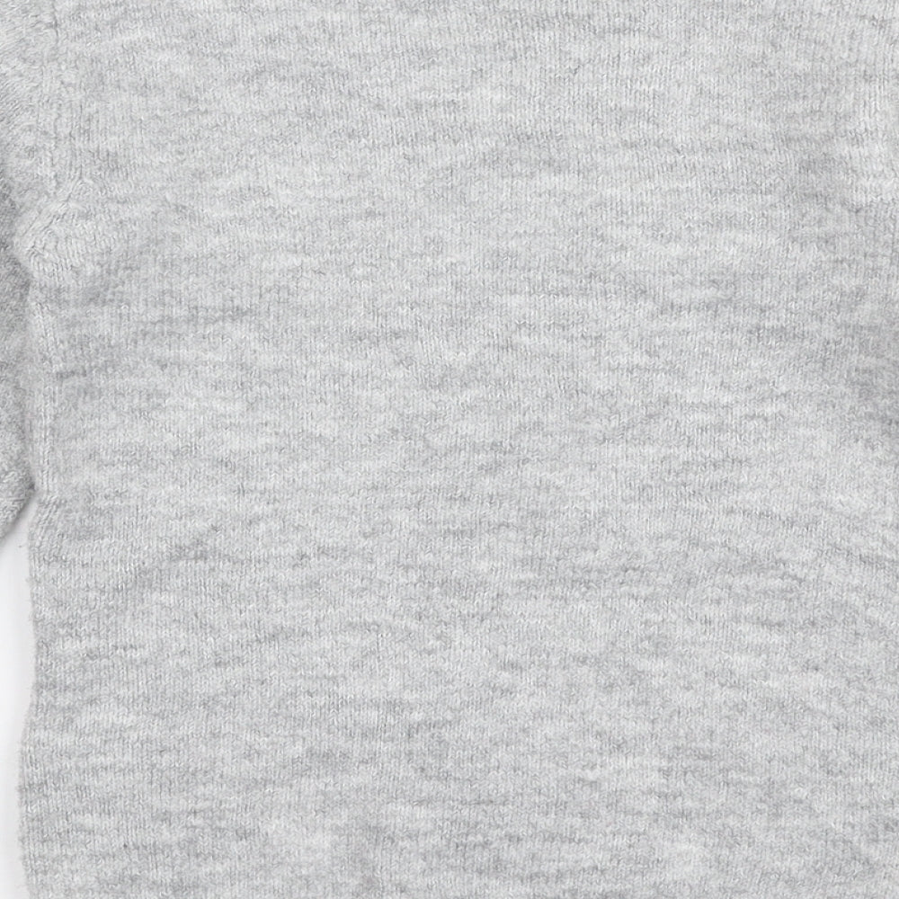 TU Girls Grey Round Neck  Acrylic Pullover Jumper Size 6 Years  Pullover - Dogs Christmas