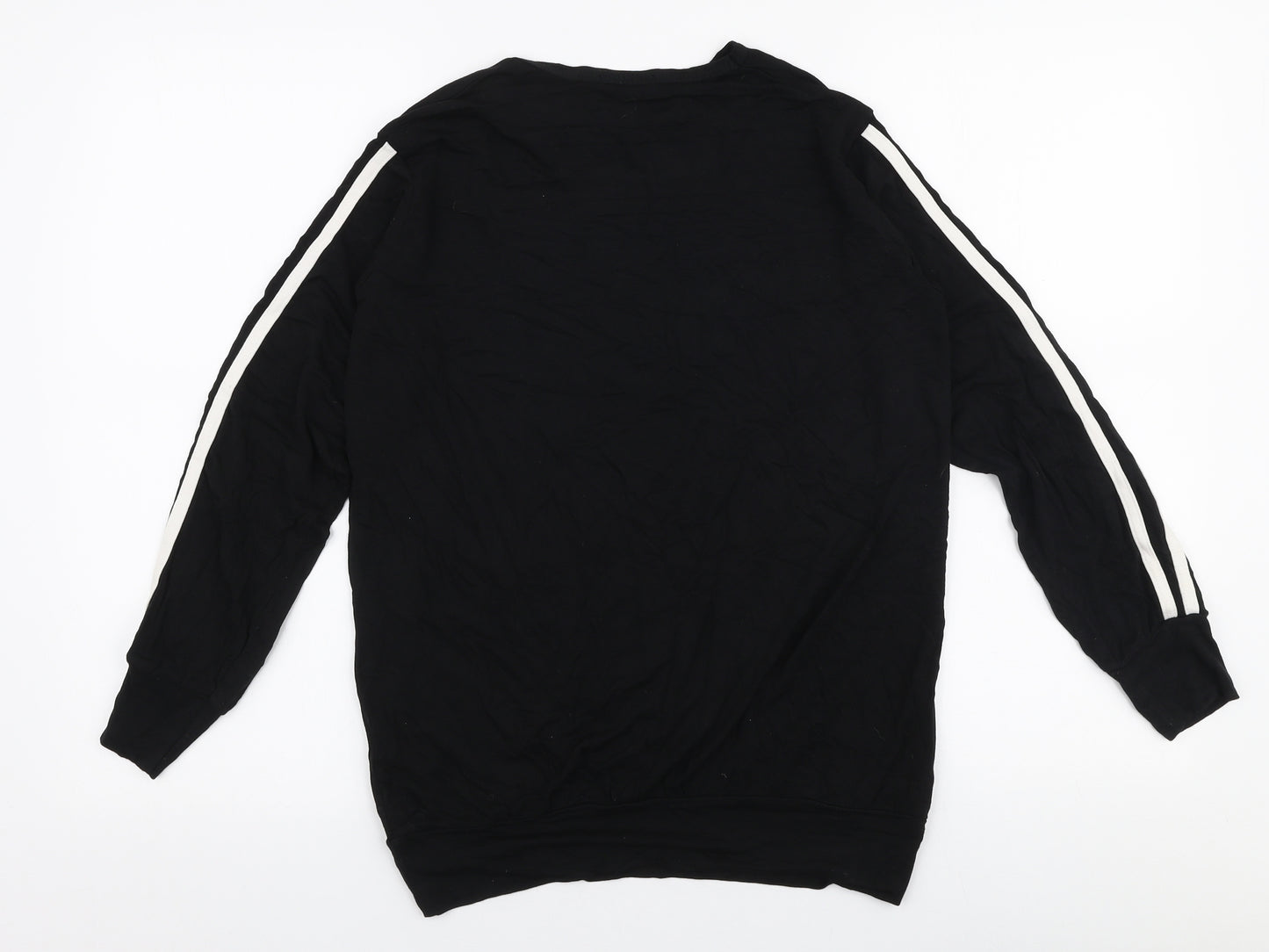 Boohoo Womens Black  Viscose Jersey T-Shirt Size 6 Round Neck