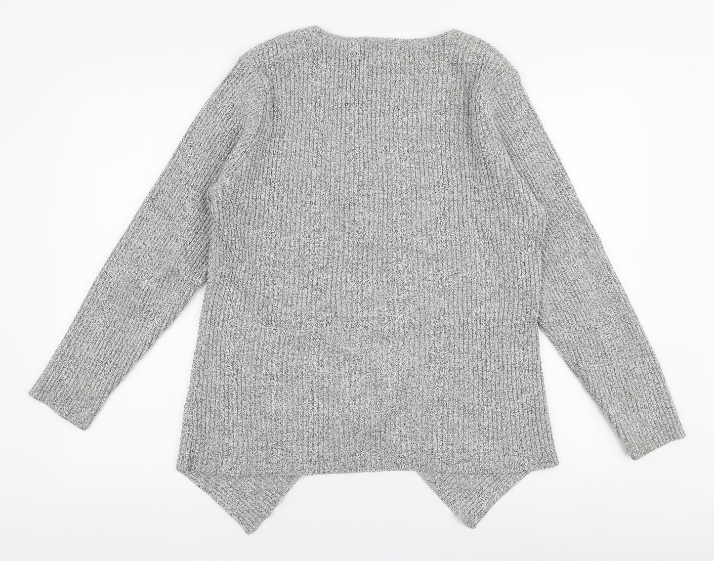 Roman  Womens Grey V-Neck  Acrylic Pullover Jumper Size S