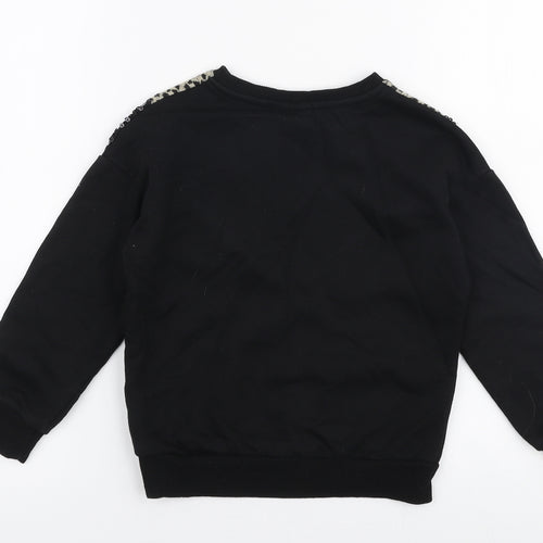 Matalan Girls Black  Polyester Pullover Sweatshirt Size 7 Years  Pullover