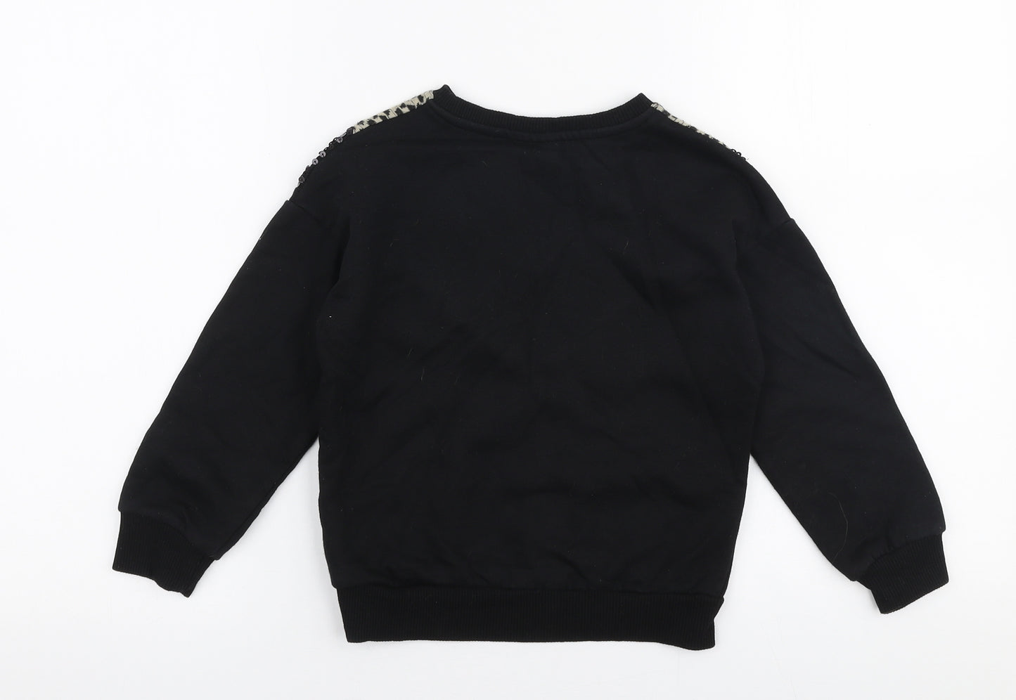 Matalan Girls Black  Polyester Pullover Sweatshirt Size 7 Years  Pullover