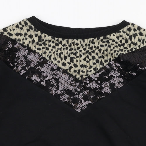 Matalan Girls Black  Polyester Pullover Sweatshirt Size 7 Years  Pullover