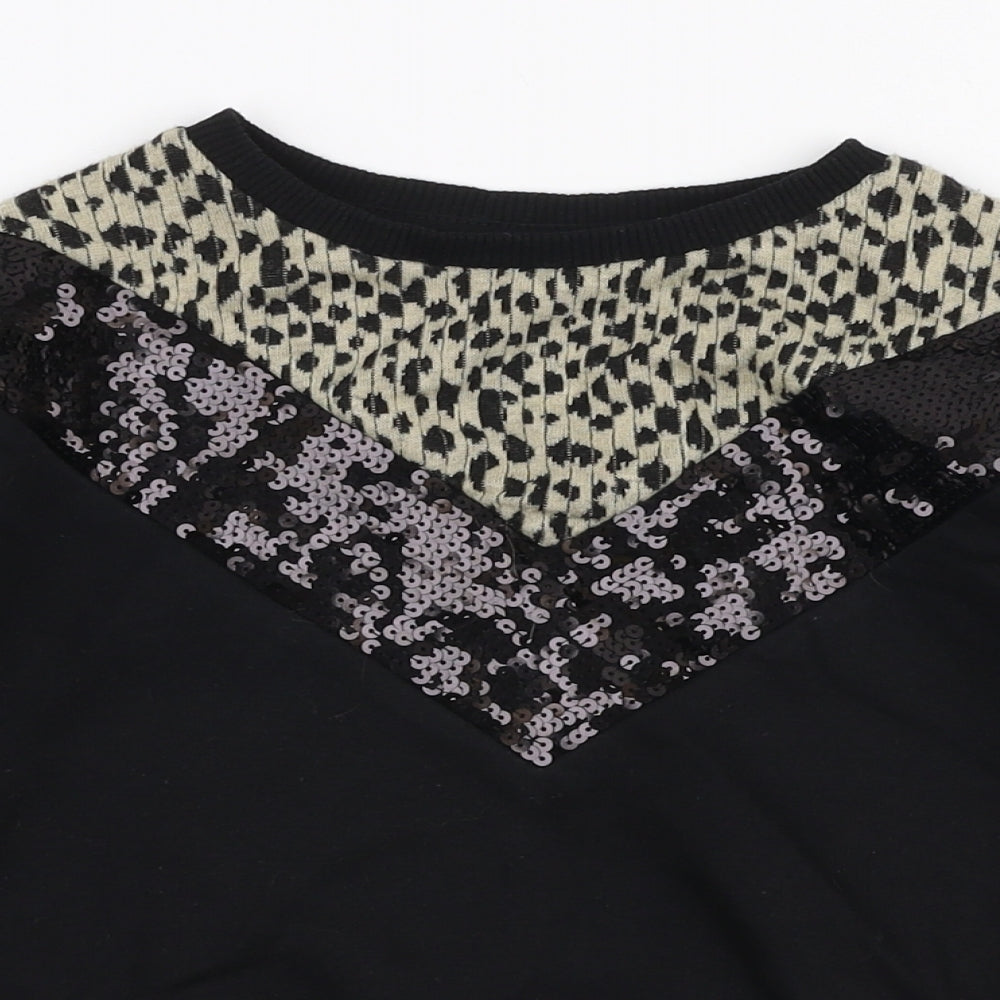 Matalan Girls Black  Polyester Pullover Sweatshirt Size 7 Years  Pullover
