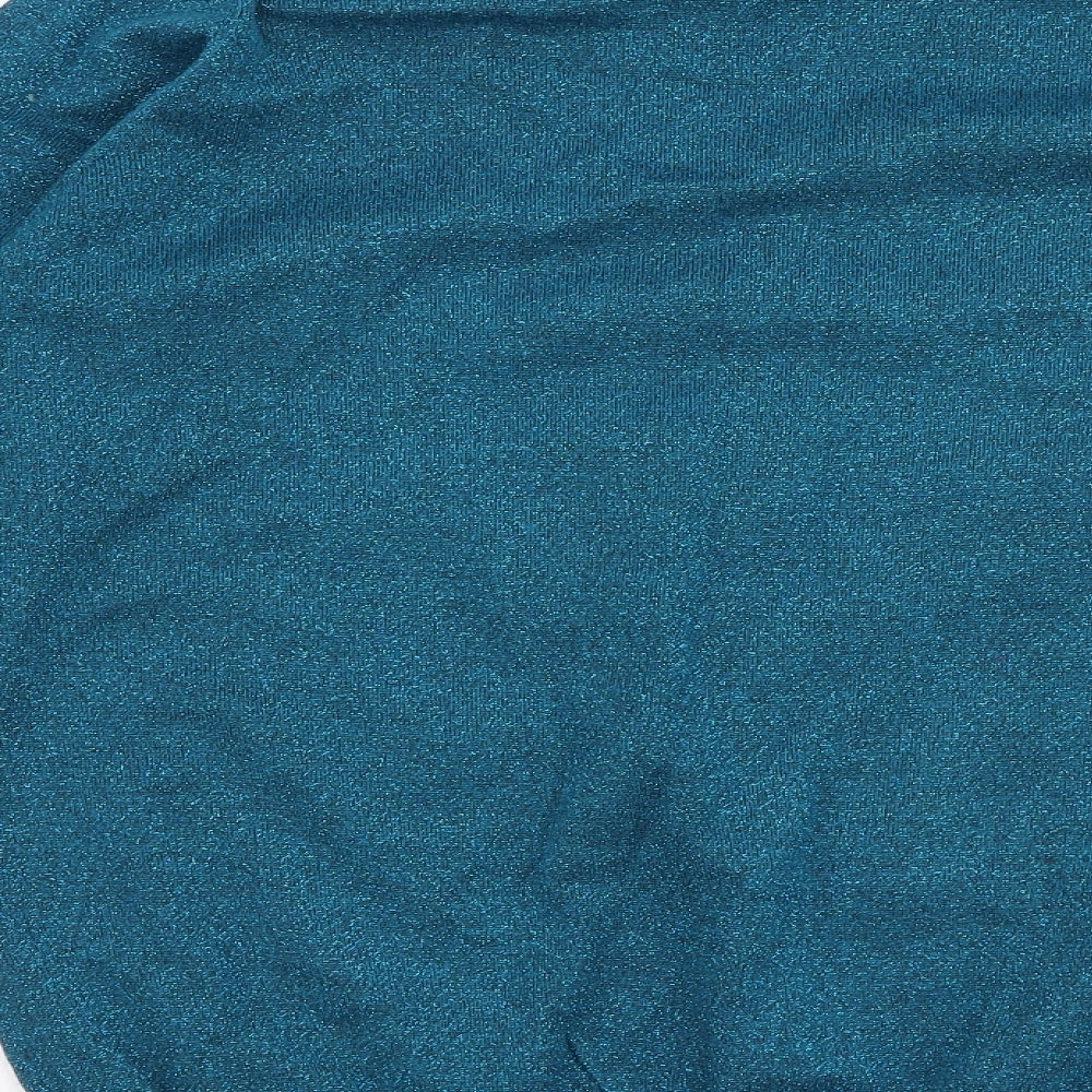 Papaya Womens Blue Round Neck  Viscose Pullover Jumper Size L   - christmas