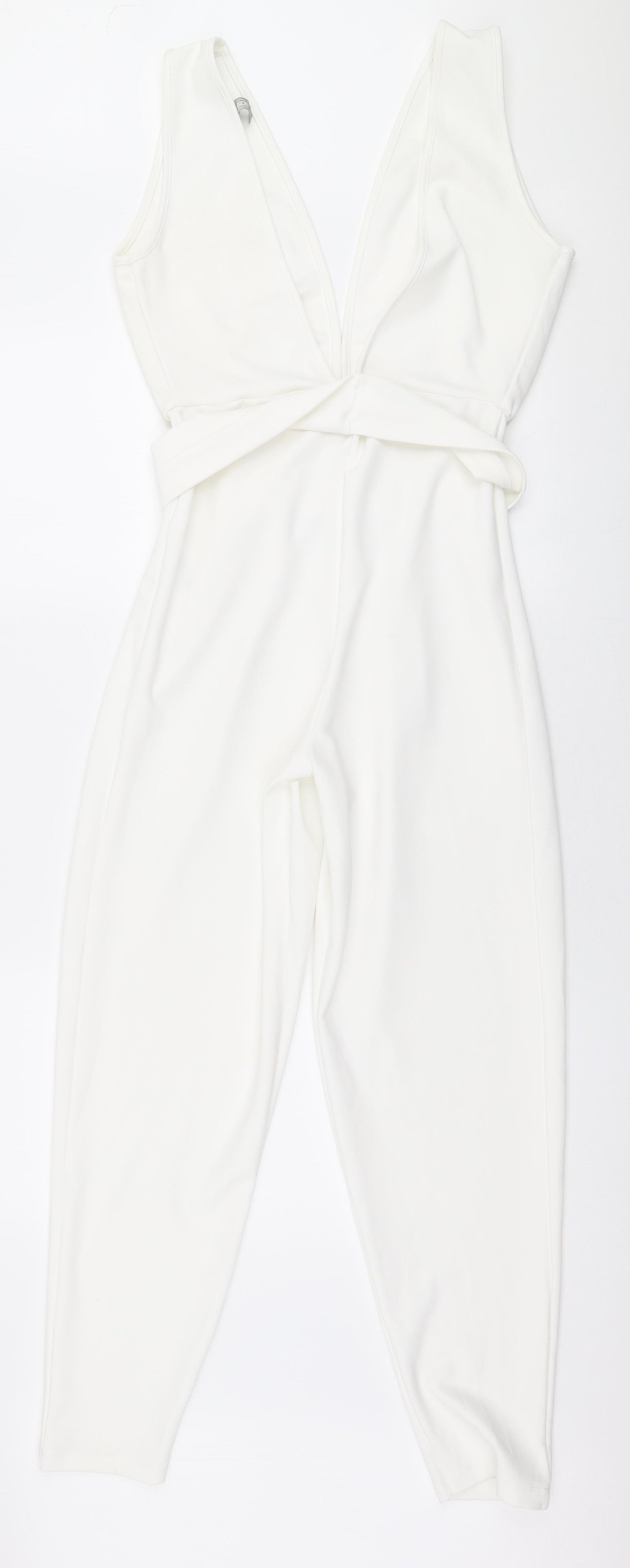ASOS Womens White  Polyester Jumpsuit One-Piece Size 10 L28 in Pullover