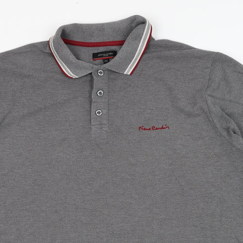 Pierre Cardin Mens Grey  Polyester  Polo Size 2XL Collared Pullover