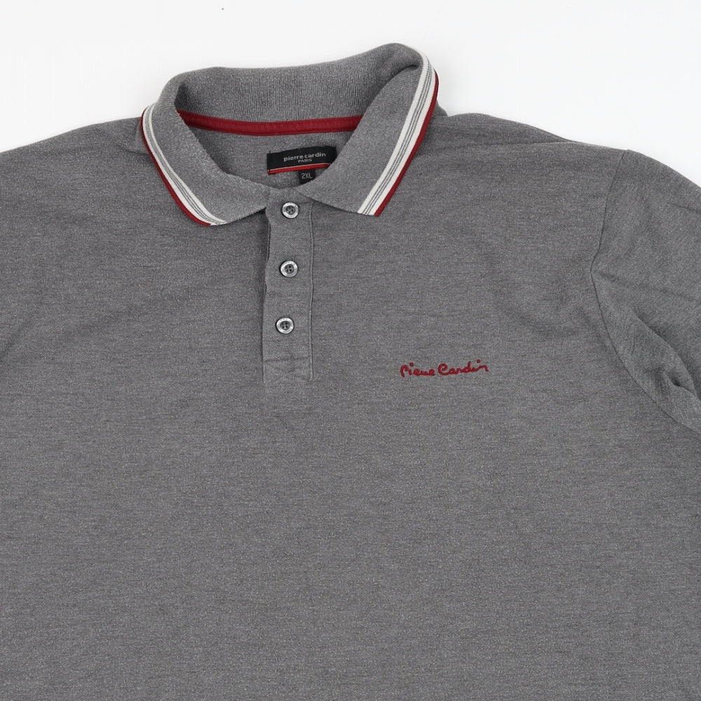 Pierre Cardin Mens Grey  Polyester  Polo Size 2XL Collared Pullover