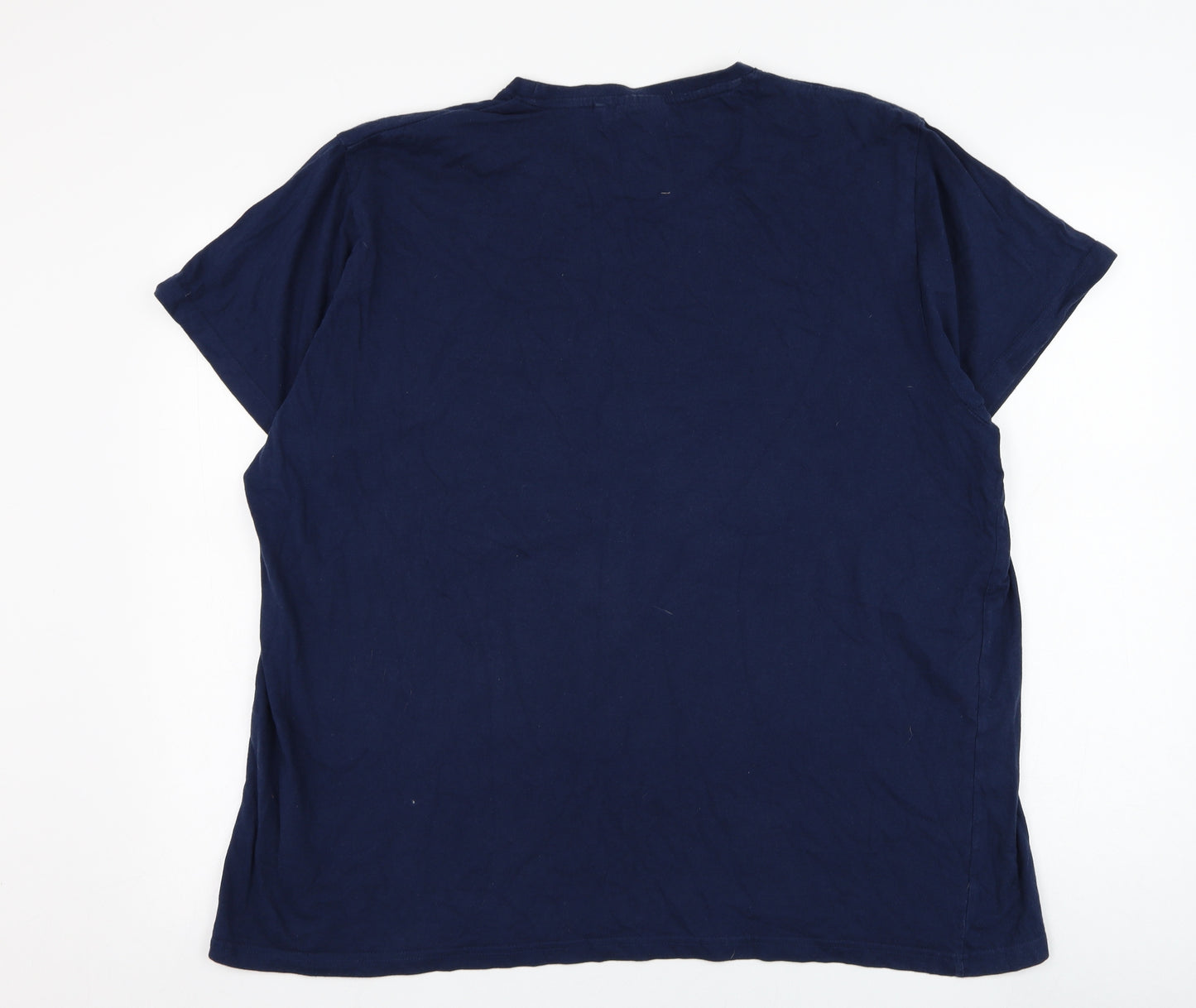 Lee Cooper Mens Blue  Cotton  T-Shirt Size 2XL Round Neck