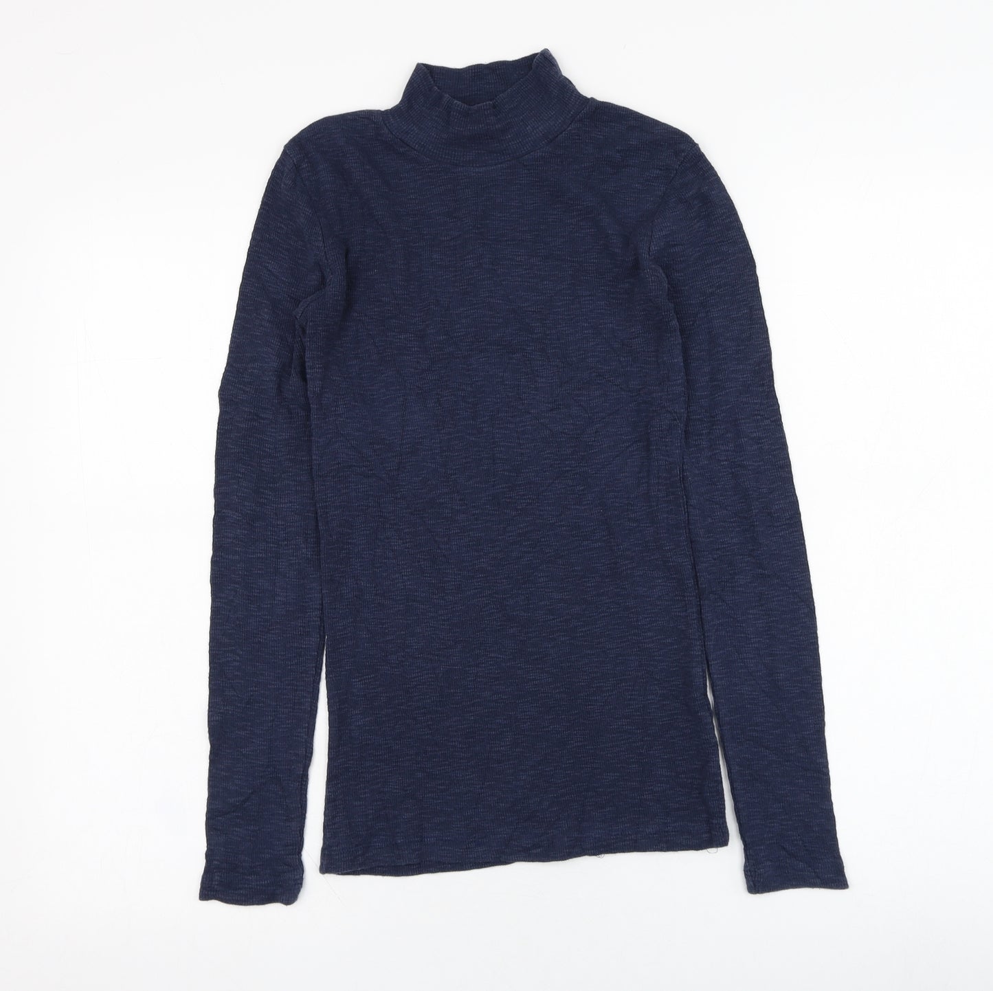 Fat Face Womens Blue Mock Neck  Cotton Pullover Jumper Size 6