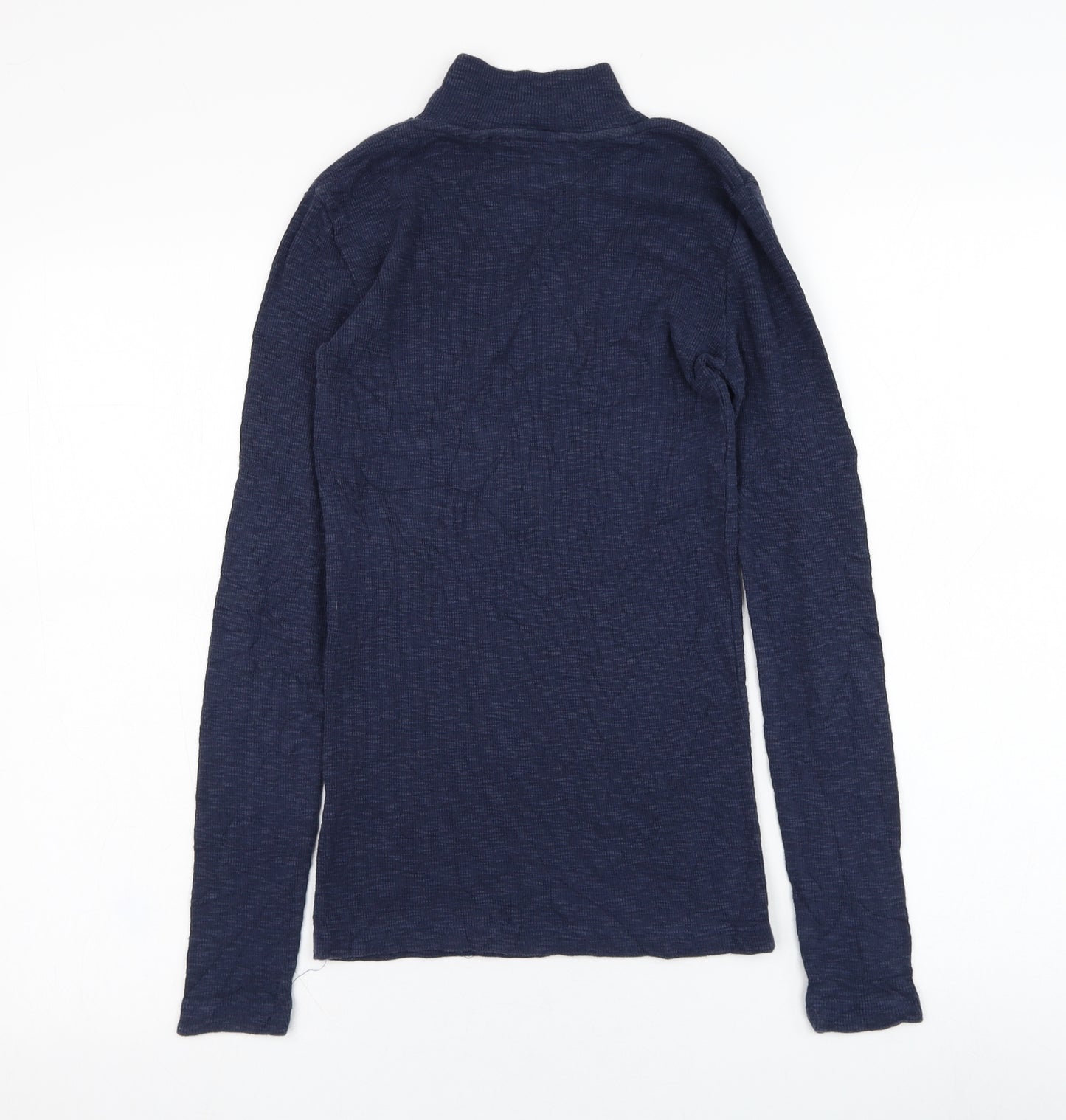 Fat Face Womens Blue Mock Neck  Cotton Pullover Jumper Size 6