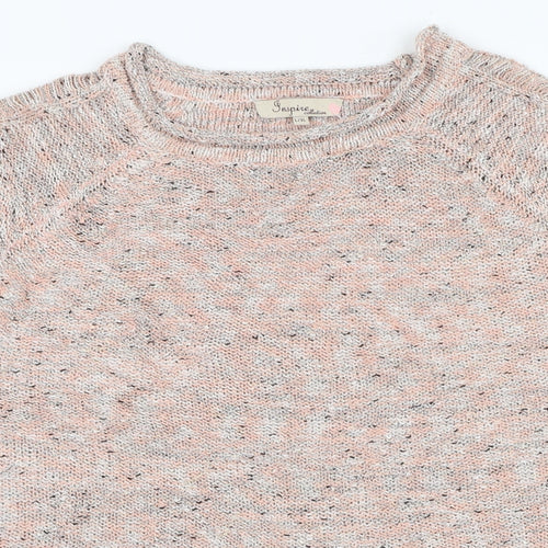 Inspire Womens Pink Round Neck  Acrylic Pullover Jumper Size L