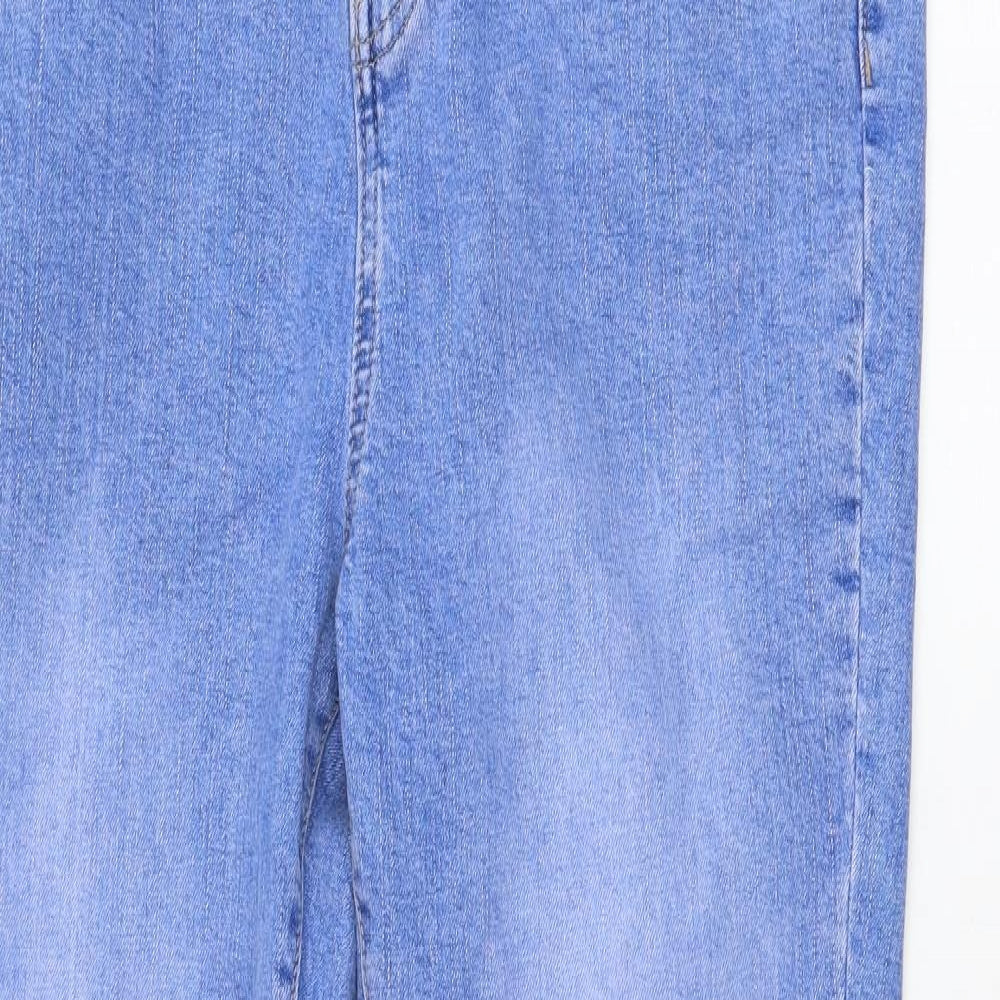 George Womens Blue  Cotton Straight Jeans Size 14 L29 in Regular Zip