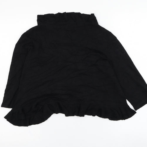 89th & Madison Womens Black Square Neck  Rayon Cardigan Jumper Size M