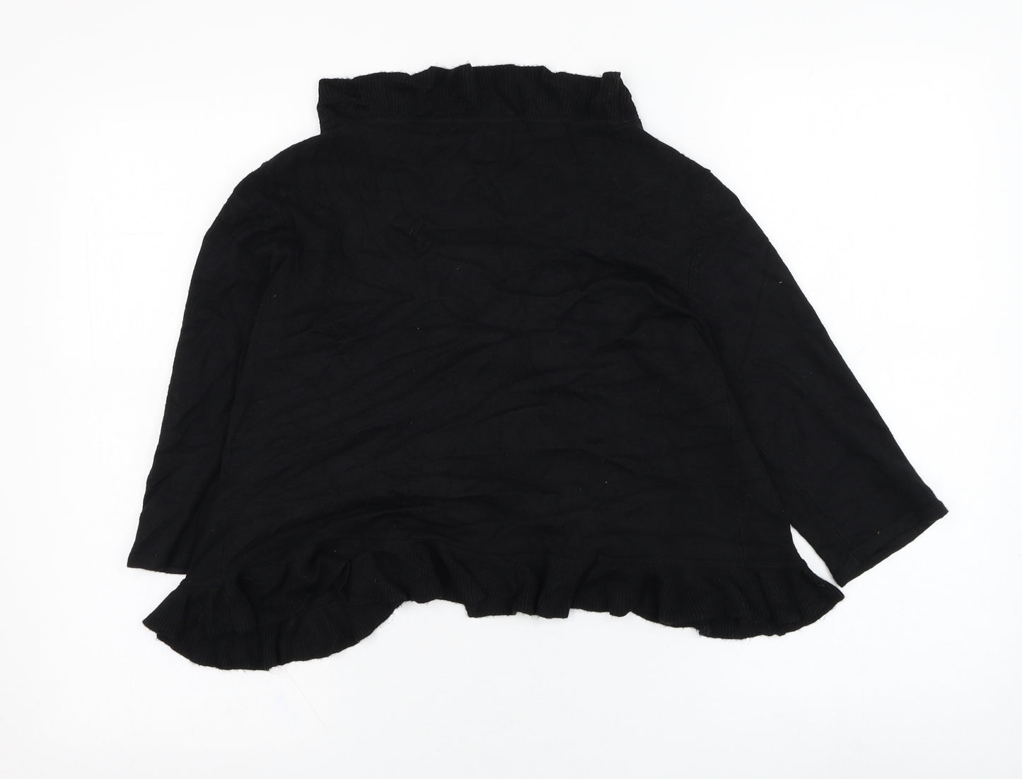 89th & Madison Womens Black Square Neck  Rayon Cardigan Jumper Size M