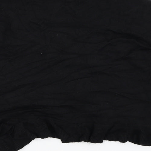 89th & Madison Womens Black Square Neck  Rayon Cardigan Jumper Size M