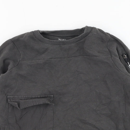 Nutmeg Boys Grey  Cotton Pullover Sweatshirt Size 3-4 Years  Pullover