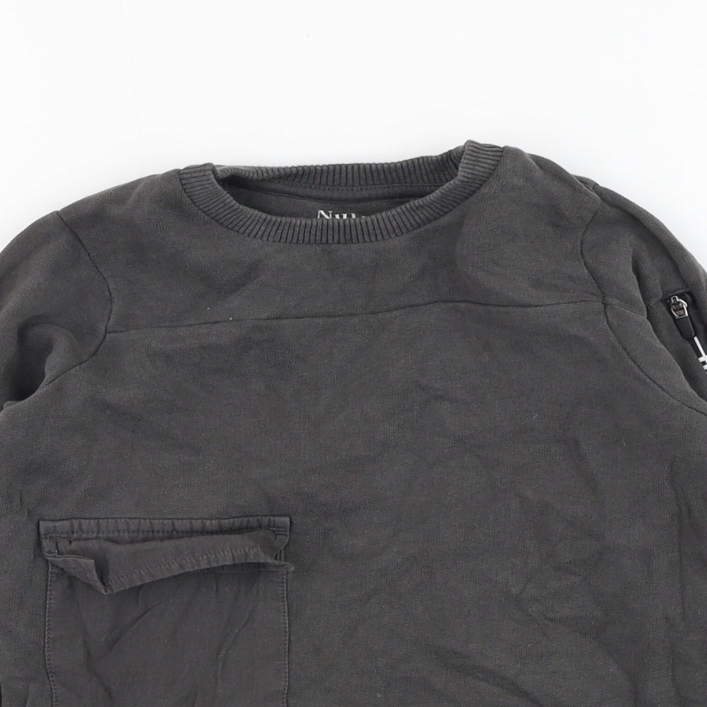 Nutmeg Boys Grey  Cotton Pullover Sweatshirt Size 3-4 Years  Pullover