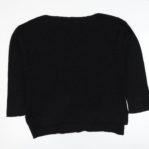 H&M Womens Black Round Neck  Acrylic Pullover Jumper Size S