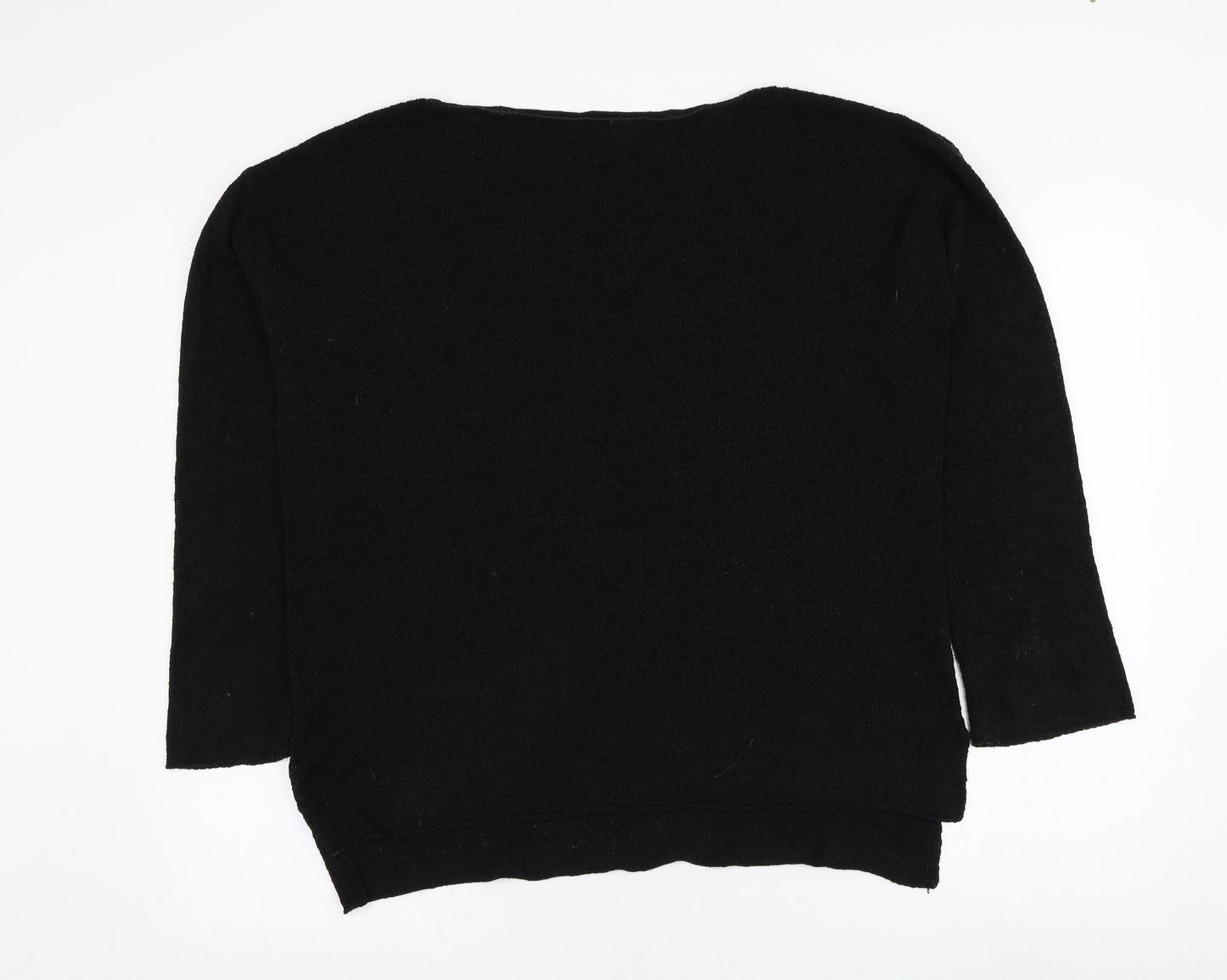 H&M Womens Black Round Neck  Acrylic Pullover Jumper Size S