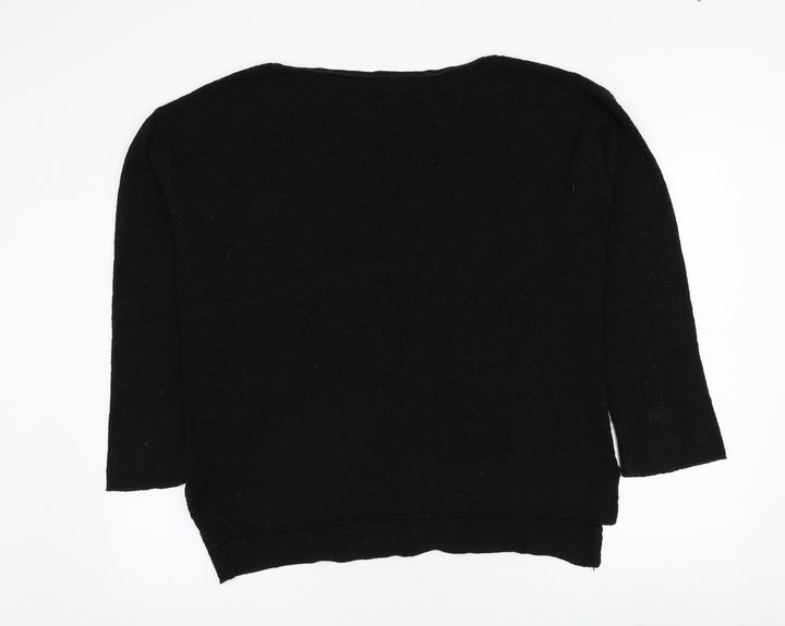 H&M Womens Black Round Neck  Acrylic Pullover Jumper Size S