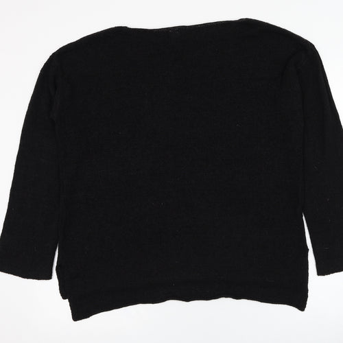 H&M Womens Black Round Neck  Acrylic Pullover Jumper Size S