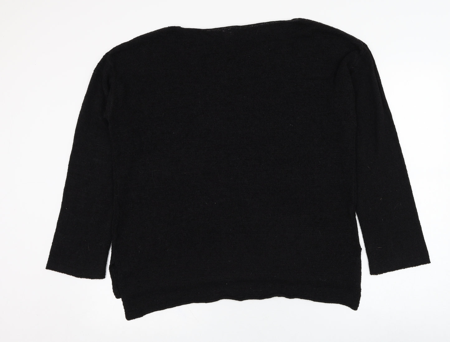 H&M Womens Black Round Neck  Acrylic Pullover Jumper Size S
