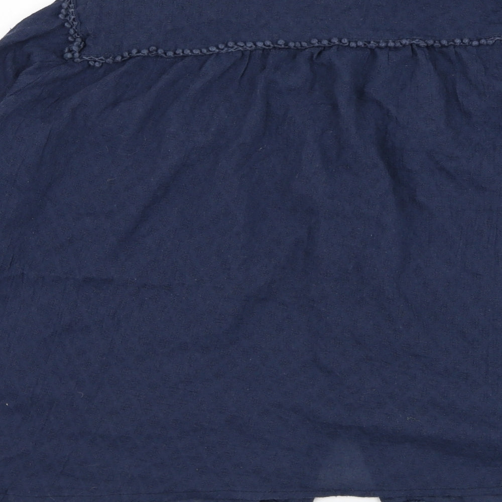 Mignon Girls Blue  Cotton Basic Button-Up Size 12 Years Collared Buckle