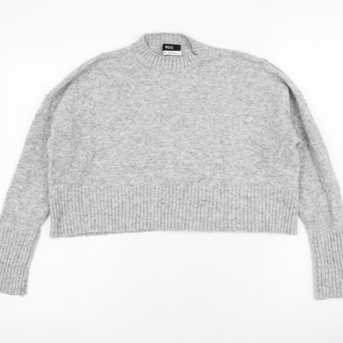 BDG Womens Grey Round Neck  Acrylic Pullover Jumper Size S   - Cropped