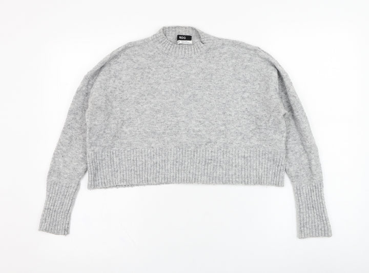 BDG Womens Grey Round Neck Acrylic Pullover Jumper Size S - Cropped