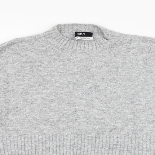 BDG Womens Grey Round Neck  Acrylic Pullover Jumper Size S   - Cropped
