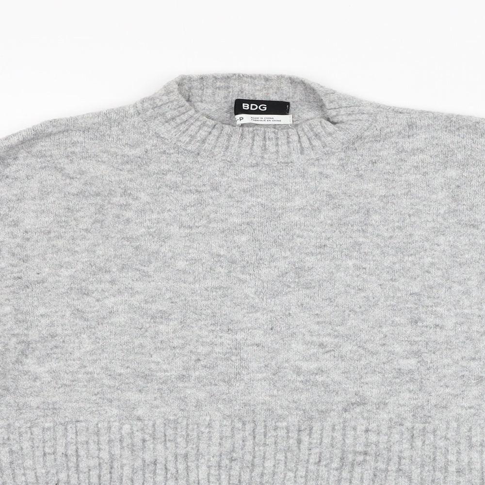 BDG Womens Grey Round Neck  Acrylic Pullover Jumper Size S   - Cropped