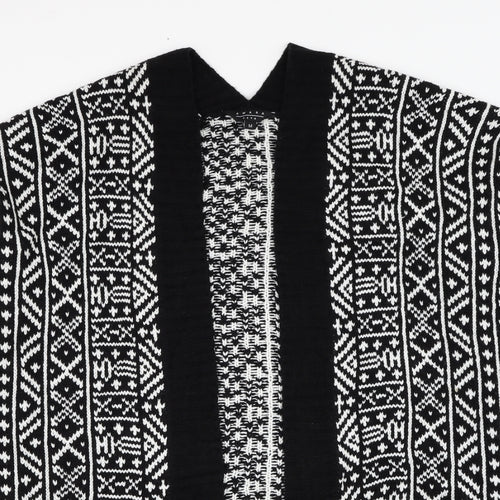 Amara Reya Womens White Square Neck Geometric Acrylic Cardigan Jumper Size M