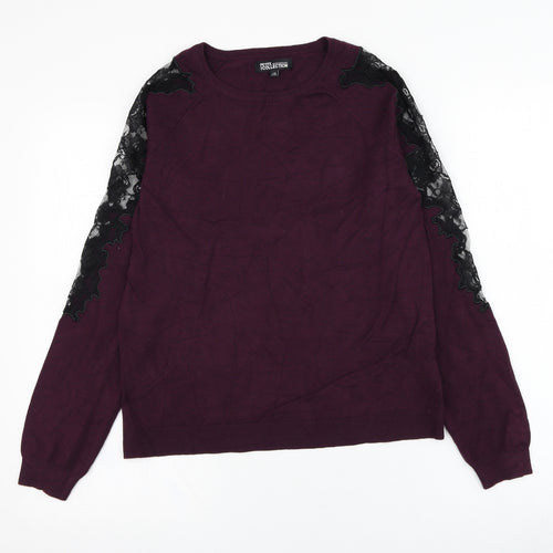 Debenhams Womens Purple Round Neck  Viscose Pullover Jumper Size 12
