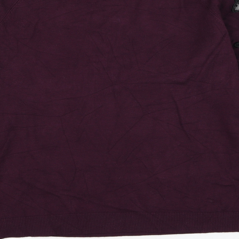 Debenhams Womens Purple Round Neck  Viscose Pullover Jumper Size 12