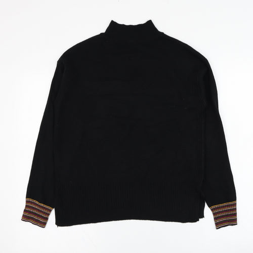 NEXT Womens Black Mock Neck  Polyester Pullover Jumper Size XS   - Star