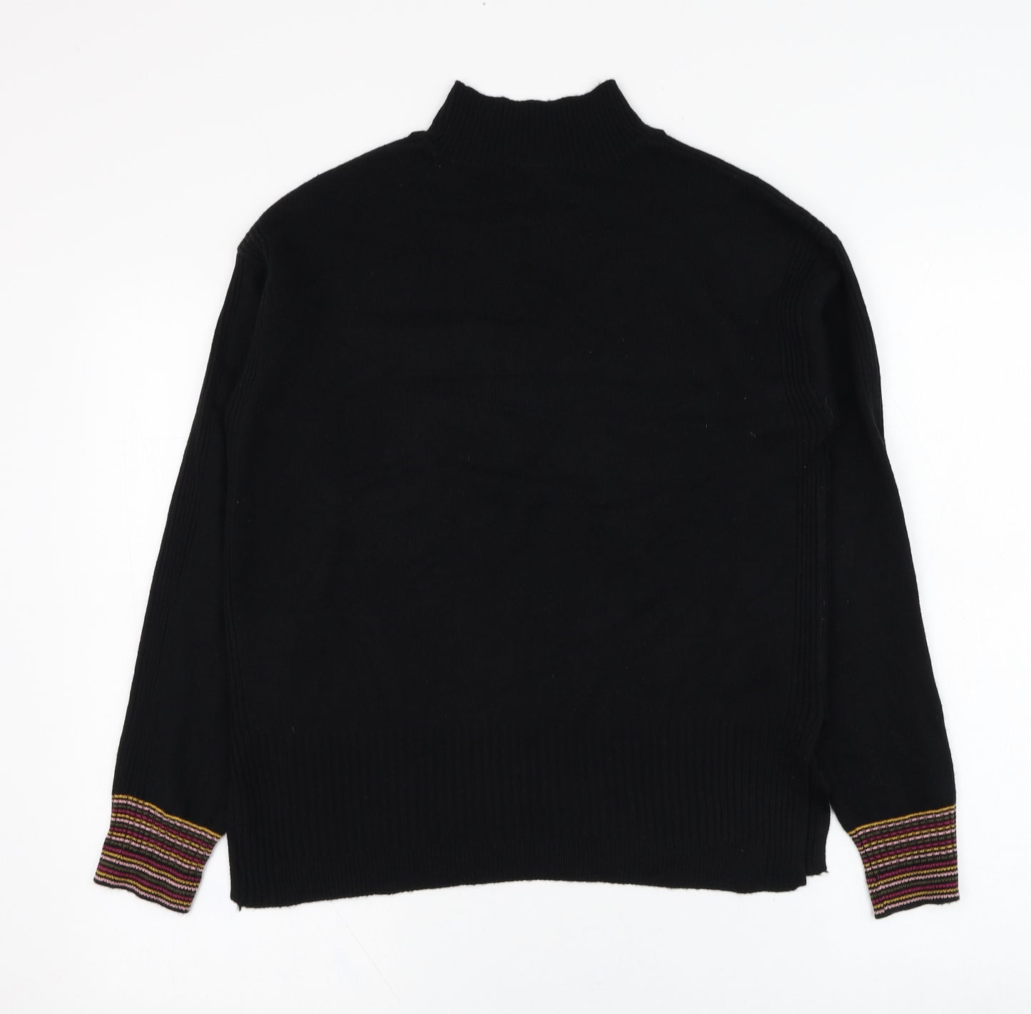 NEXT Womens Black Mock Neck  Polyester Pullover Jumper Size XS   - Star