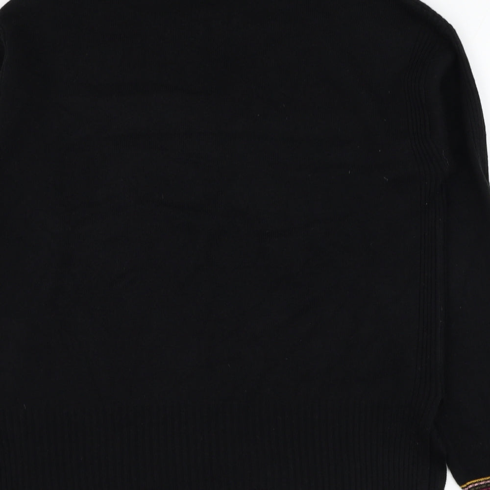 NEXT Womens Black Mock Neck  Polyester Pullover Jumper Size XS   - Star
