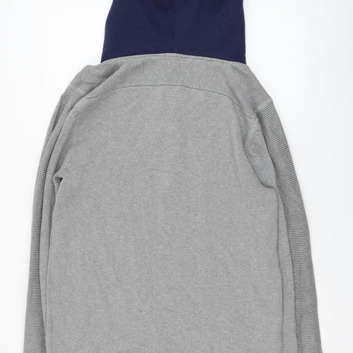 One Earth Womens Grey Round Neck  Cotton Pullover Jumper Size M