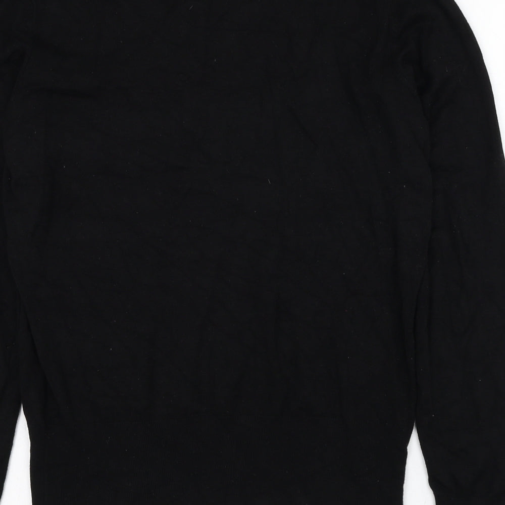 Wallis Womens Black Round Neck  Viscose Pullover Jumper Size 14