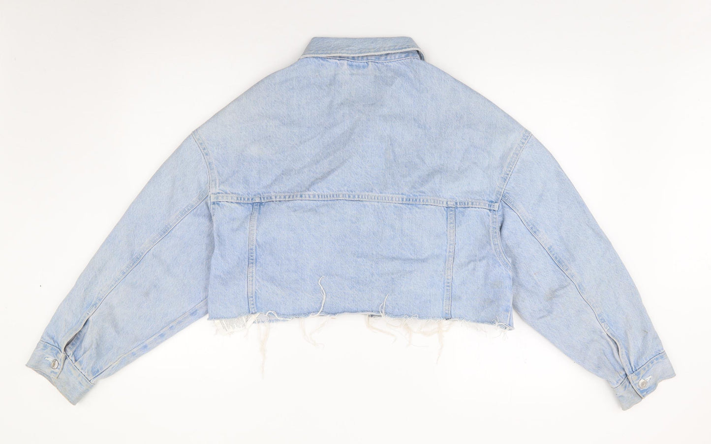 Bershka Womens Blue   Jacket  Size 6   - Distressed, Cropped