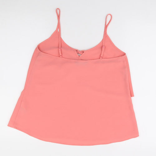 Florence and Fred Womens Pink  Polyester Camisole Blouse Size 10 V-Neck - Tie Neck, Double Layer