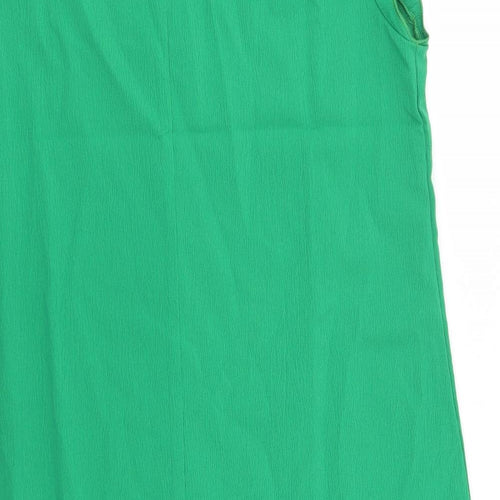 SheIn Womens Green  Polyester Shift  Size 6  V-Neck  - Ruffle, Frill