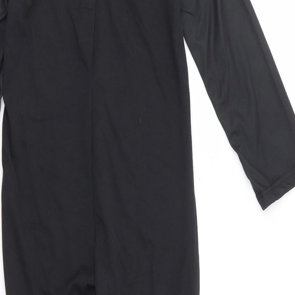 F+F Boys Black Solid 100% Polyester  Bodysuit Size 5-6 Years  Hook & Loop -  Fancy Dress, Skeleton