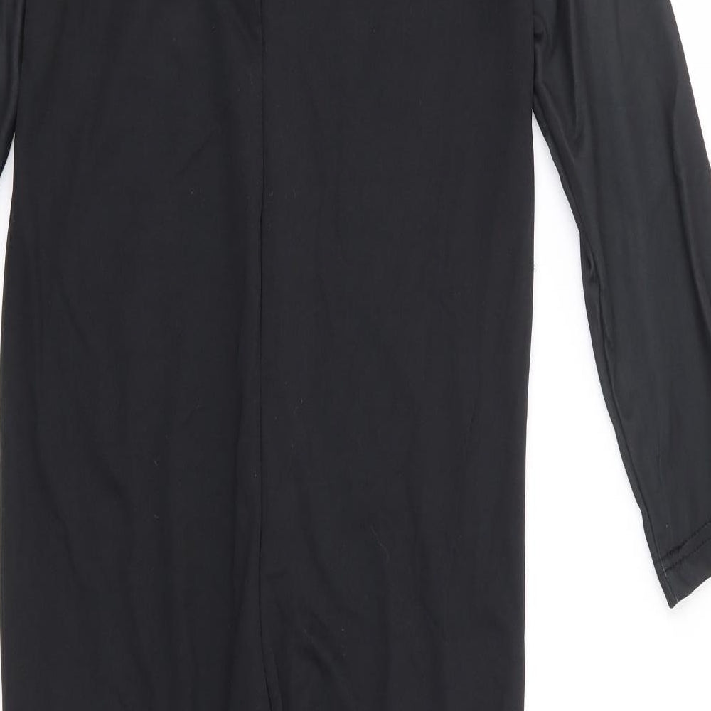 F&F Boys Black Solid 100% Polyester  Bodysuit Size 7-8 Years  Hook & Loop -  Fancy Dress, Skeleton